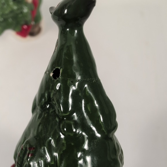 Gibson Greeting Christmas Tree & Bunny Mouse Salt & Pepper Shakers Otagiri Japan - Picture 8 of 12